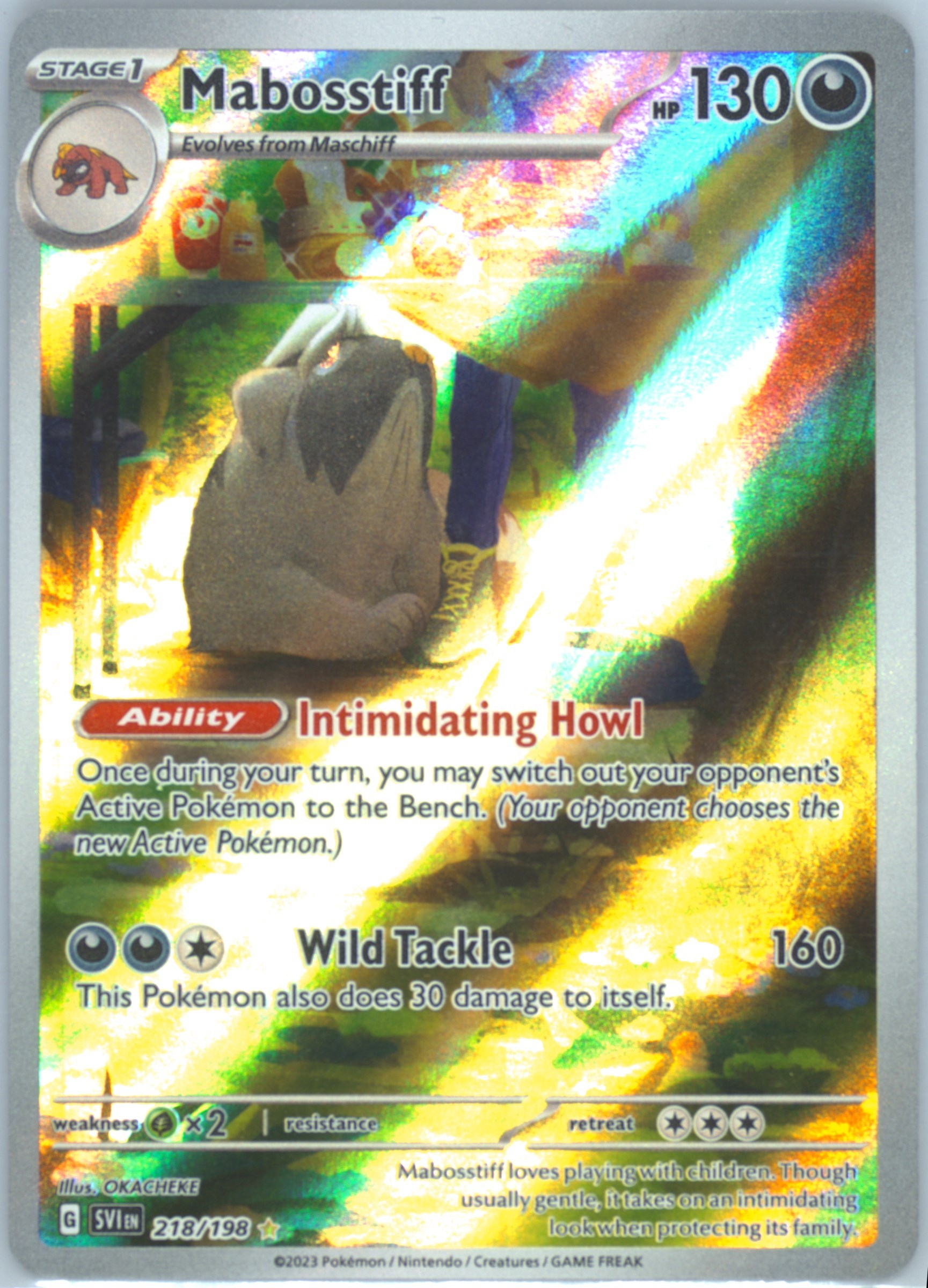 mabosstiff pokemon card value Arven's Mabosstiff ex - Hot Air Arena main image 1