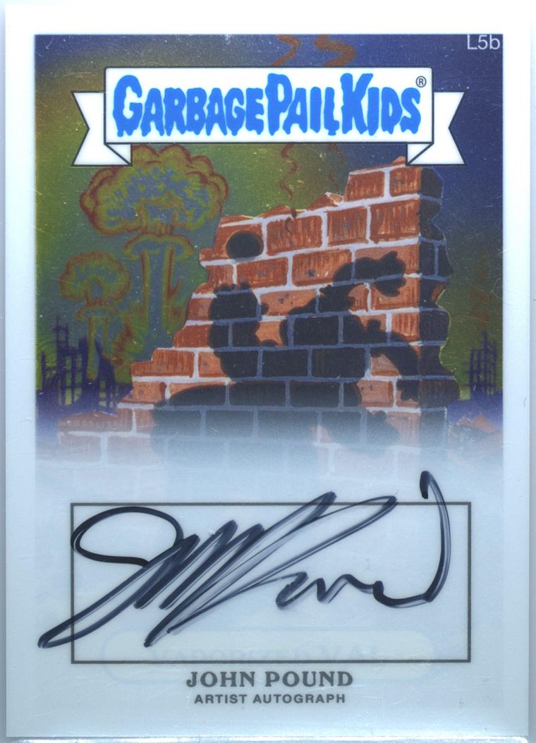 2013 Topps 2013 Garbage Pail Kids Chrome Series 1 Artist Auto #L5b John Pound front