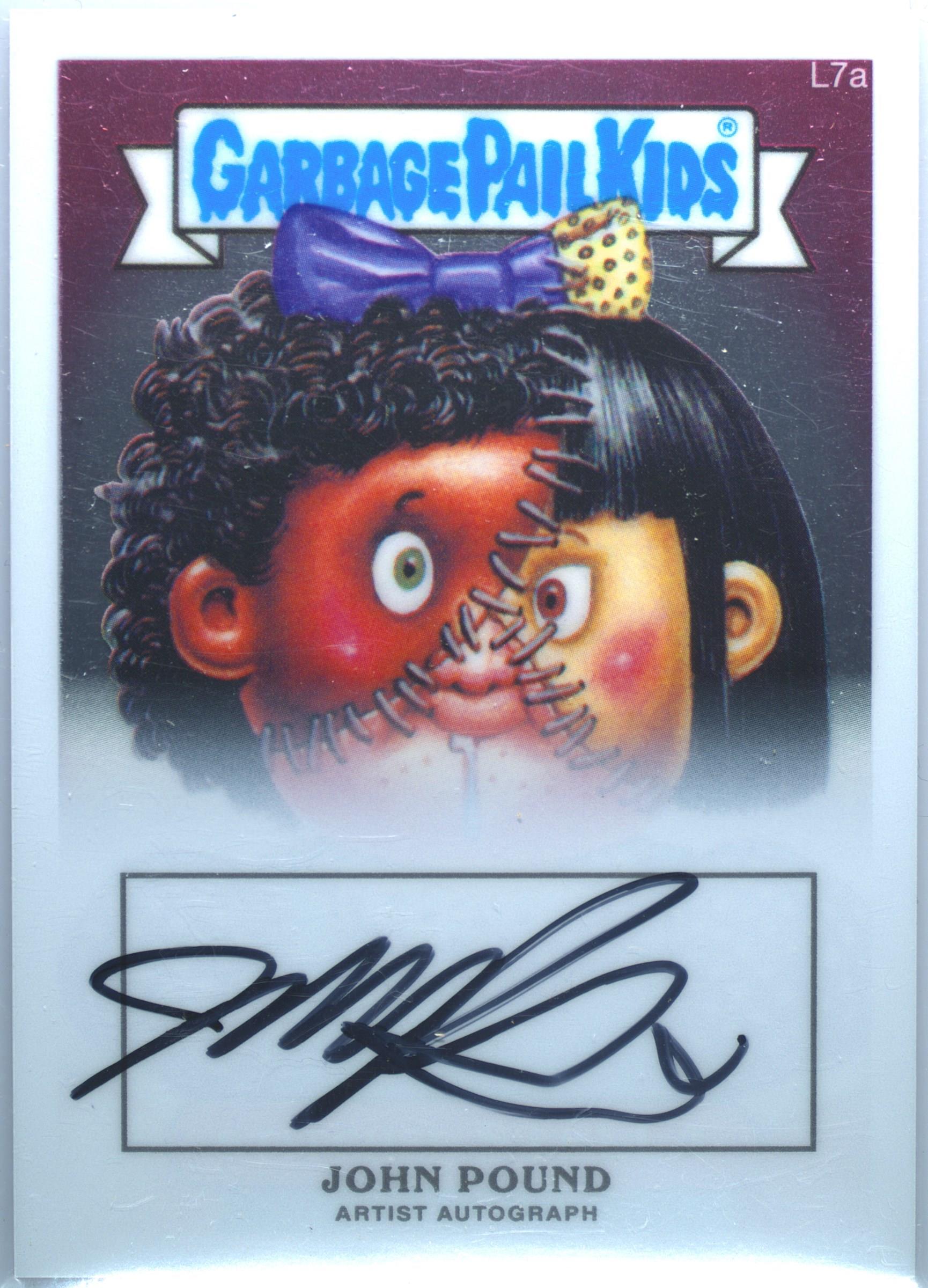2013 Topps 2013 Garbage Pail Kids Chrome Series 1 Artist Auto #L7a John Pound front