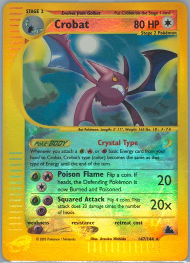 PSA4 Crobat Skyridge #147 クロバット　英語版 Crobat 2003 Skyridge #147/144 Reverse Holo (Secret) Price