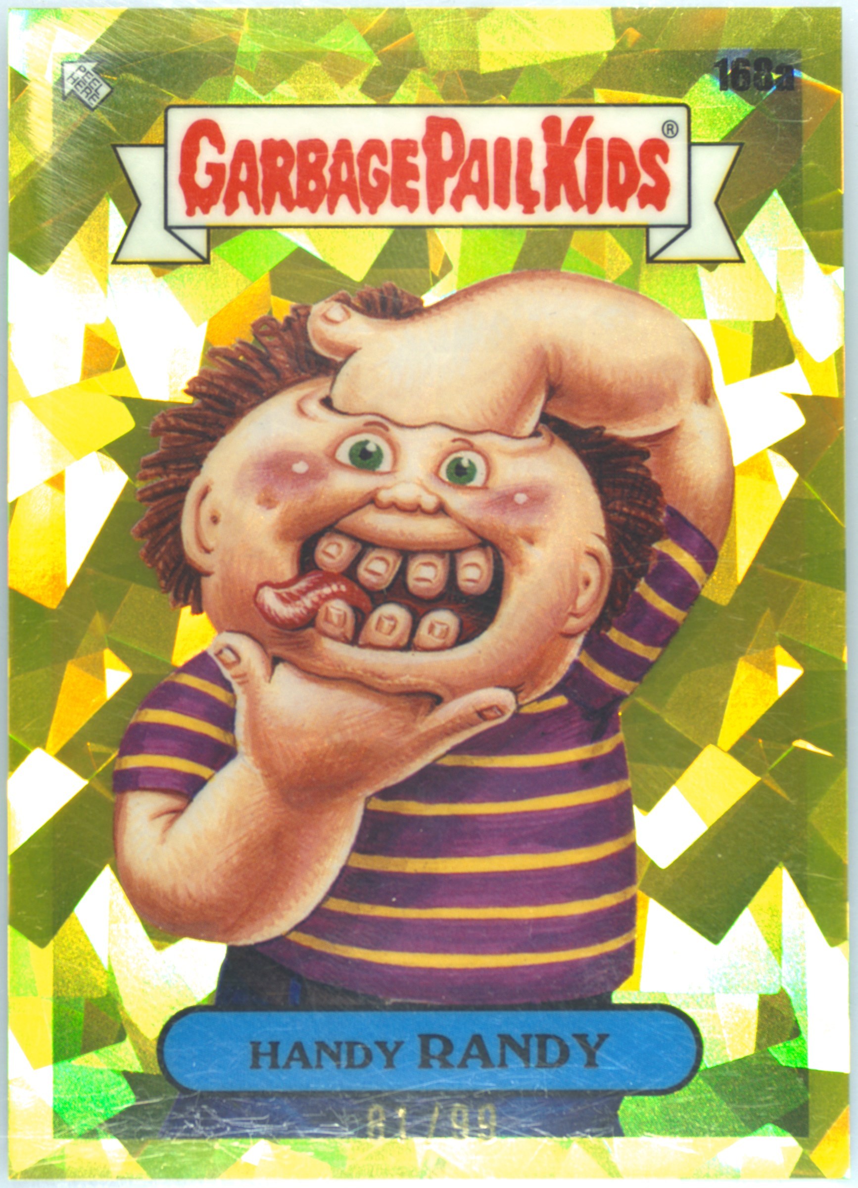 2022 Topps Garbage Pail Kids Sapphire Edition Yellow #168a Handy Randy front