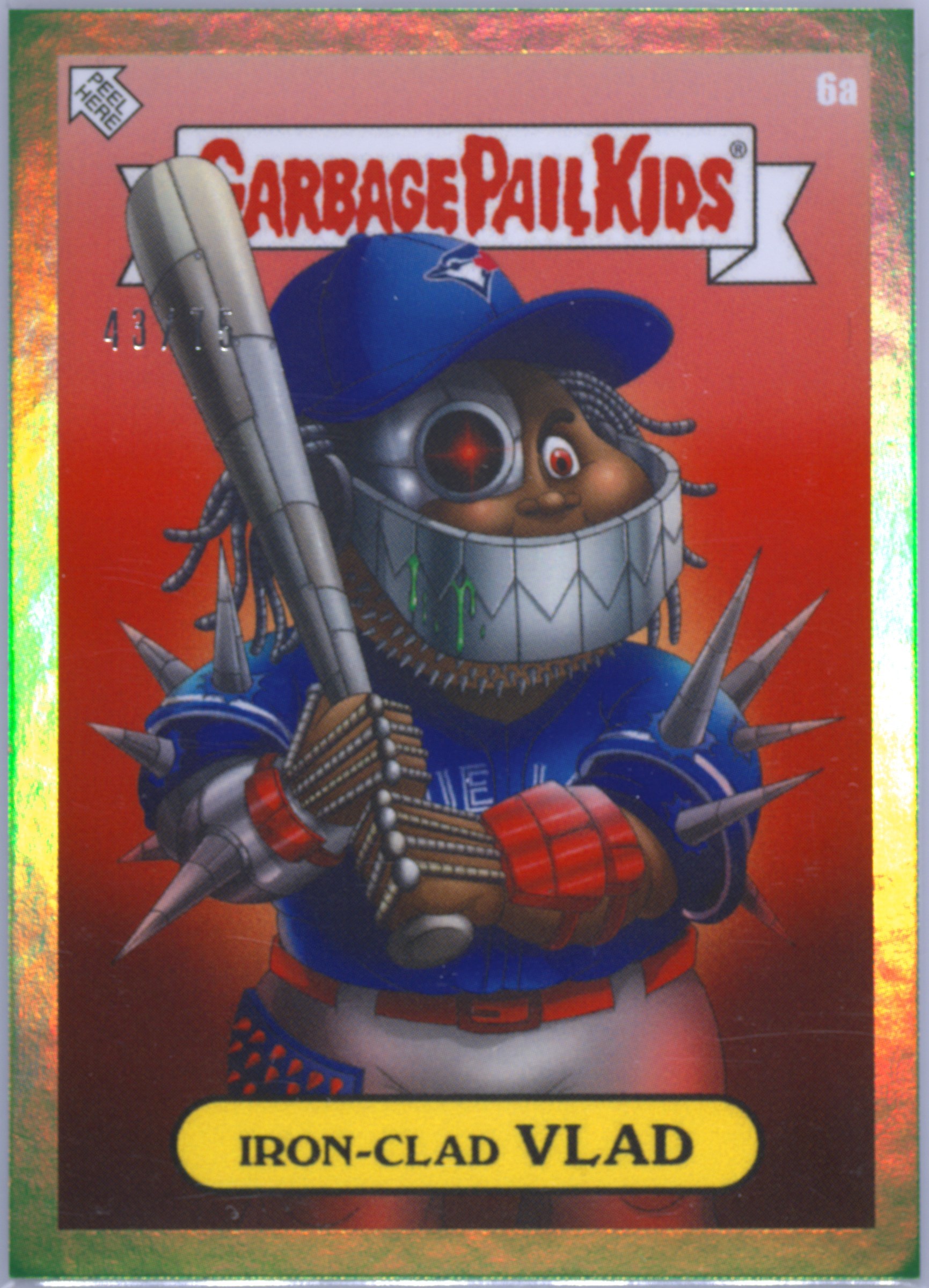 2022 Topps Garbage Pail Kids GPK X Mlb Series 2 Alex Pardee Green Foil #6a Iron-Clad Vlad front