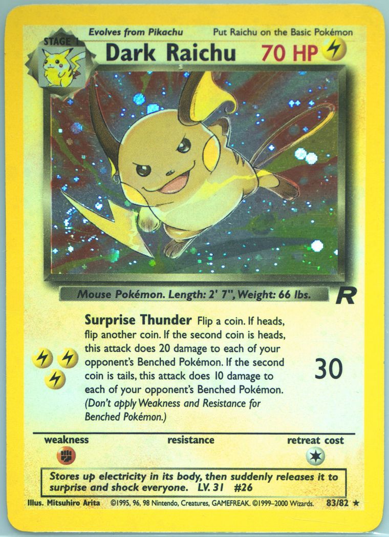 PSA9 わるいライチュウ Dark Raichu Spec Details