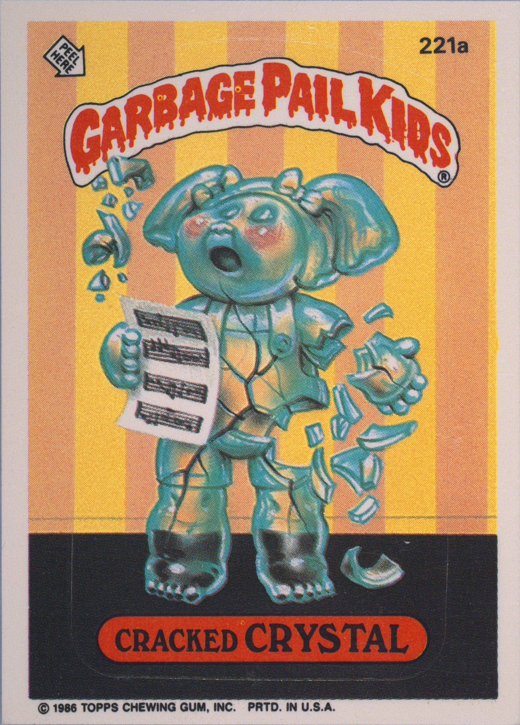 Cracked Crystal #221A PSA 8 Garbage Pail Kids card front