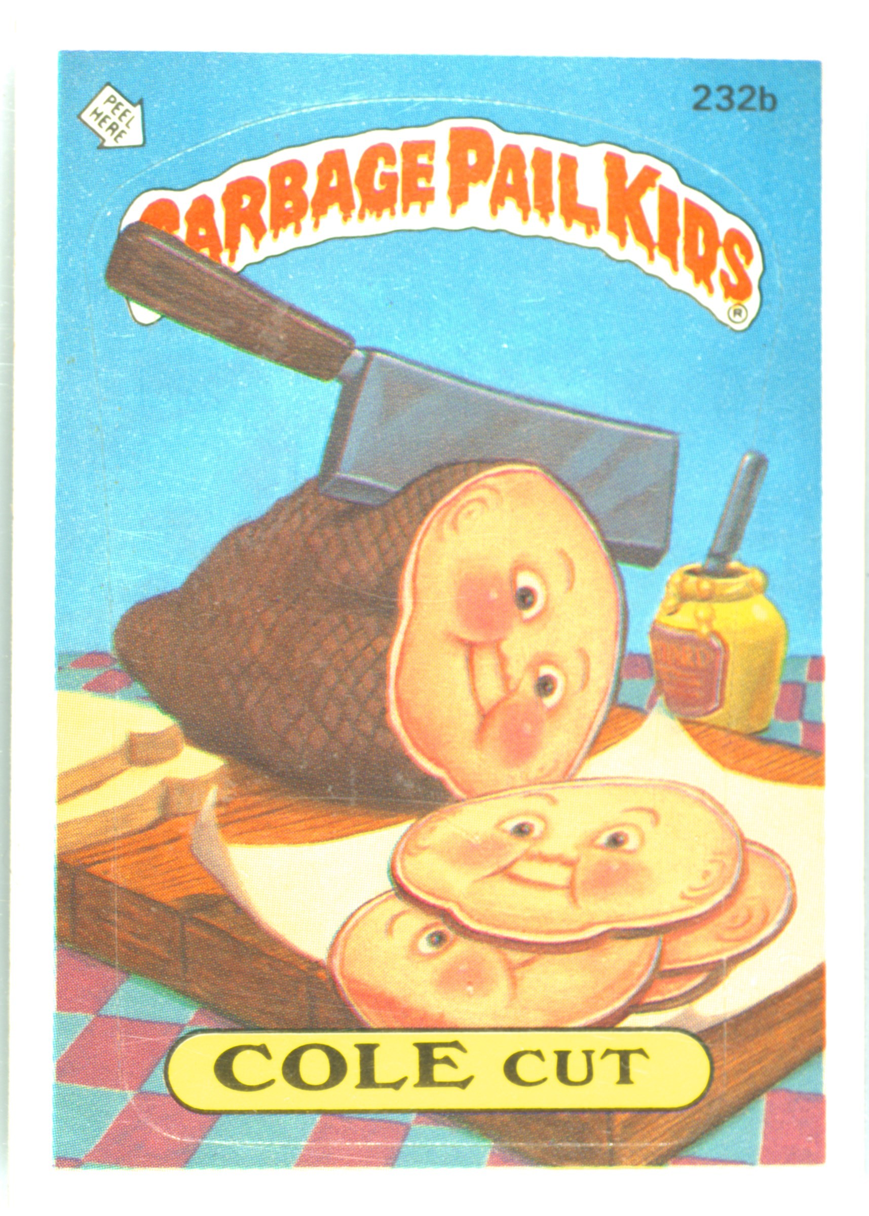 Cole Cut #232B Checklist PSA 4 Garbage Pail Kids card front