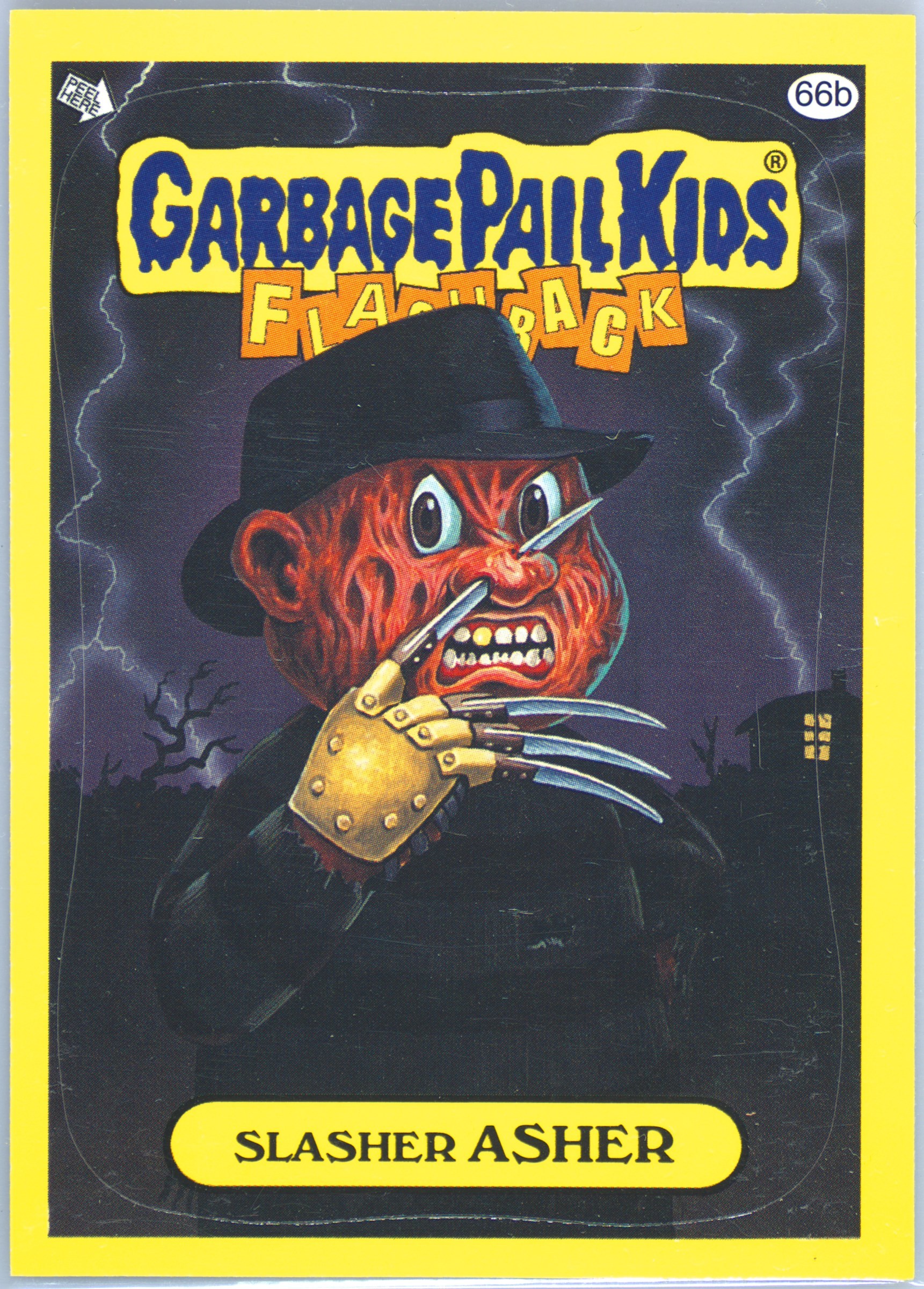 2011 Topps Garbage Pail Kids Flashback Series 3-Stickers #66b Slasher Asher front