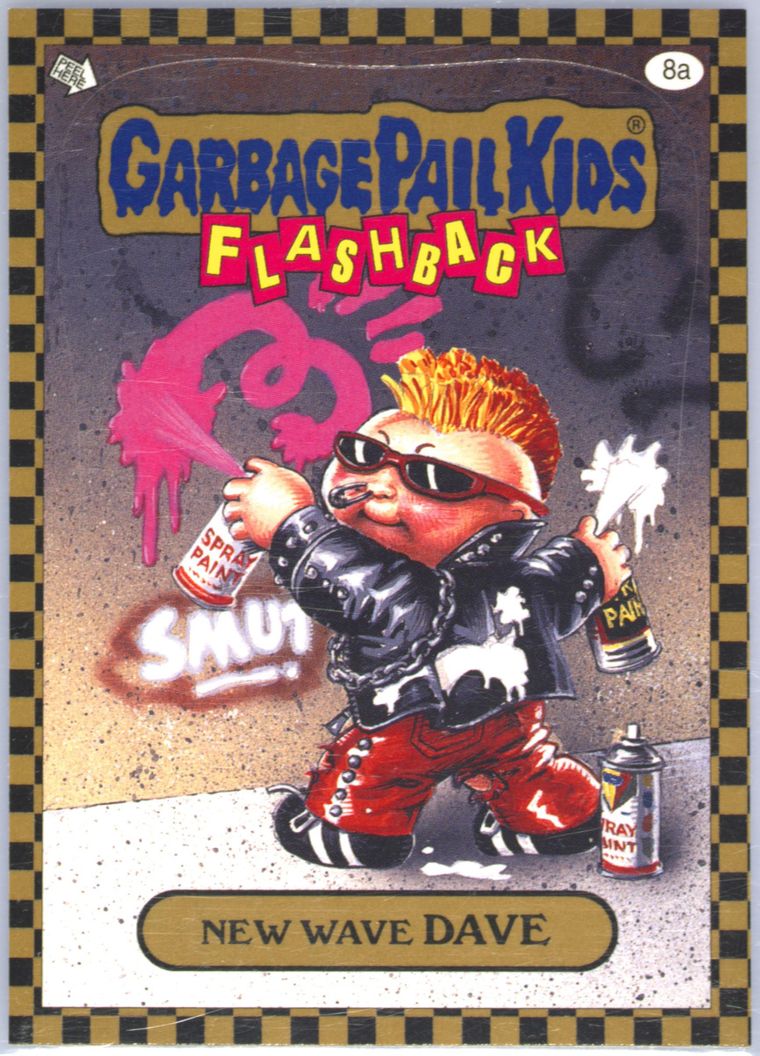 2010 Topps Garbage Pail Kids Stickers Flashback Gold #8a New Wave Dave front
