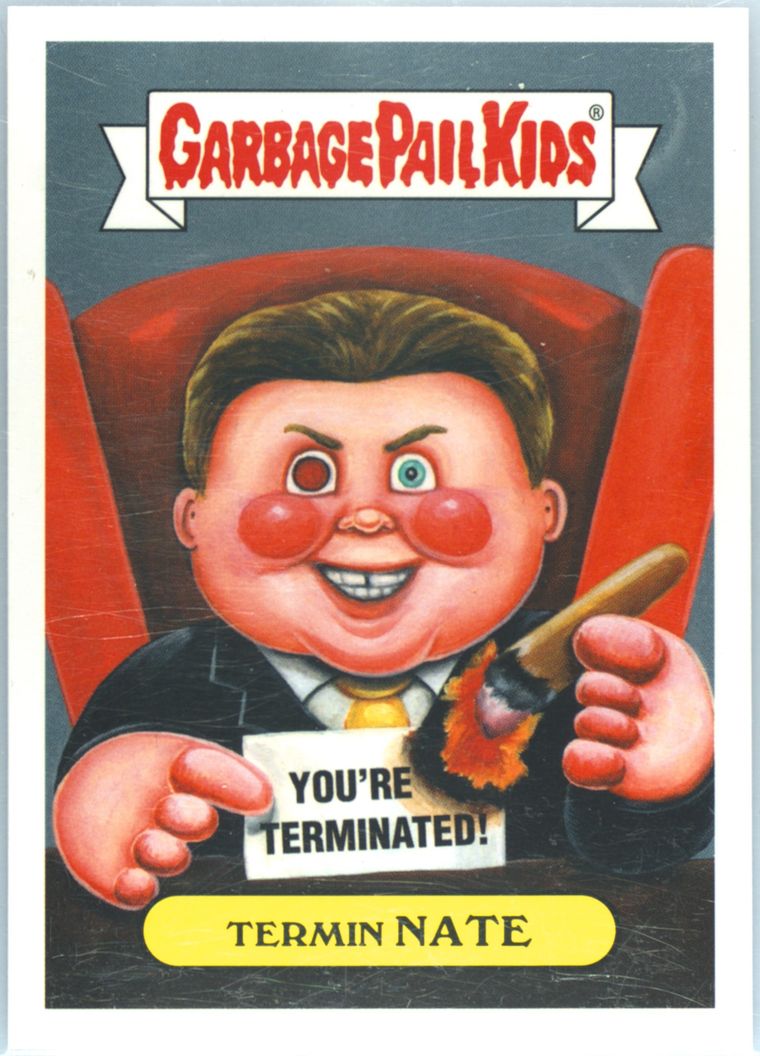 2016 Topps Garbage Pail Kids Trashy TV Reality TV Series Sticker #3b Termin Nate front