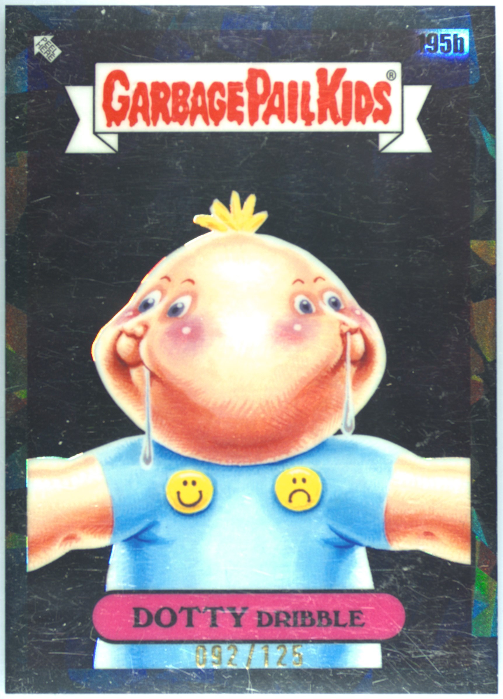 2022 Topps Garbage Pail Kids Chrome Black Refractor #195b Dotty Dribble front