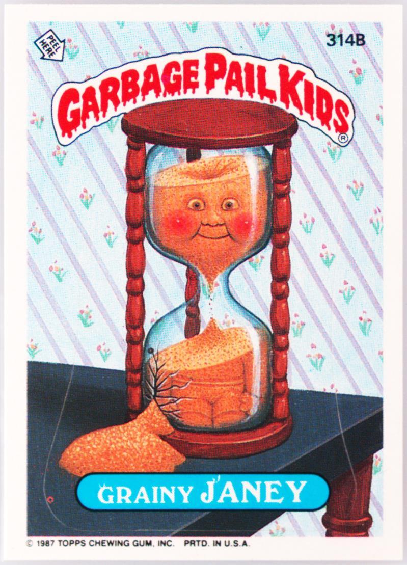 Grainy Janey #314B PSA 8 Garbage Pail Kids card front