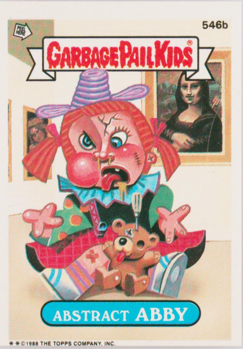 Abstract Abby #546B PSA 8 Garbage Pail Kids card front