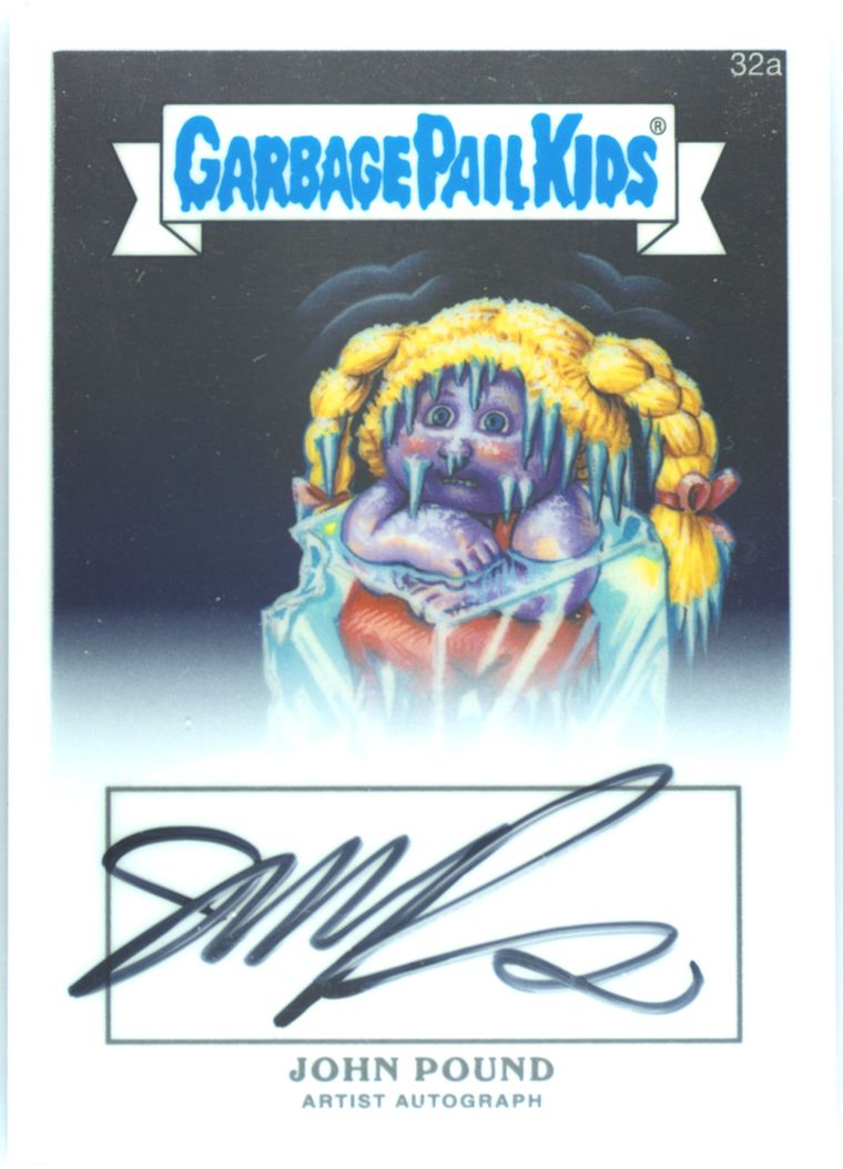 2013 Topps 2013 Garbage Pail Kids Chrome Series 1 Artist Auto #32a John Pound front