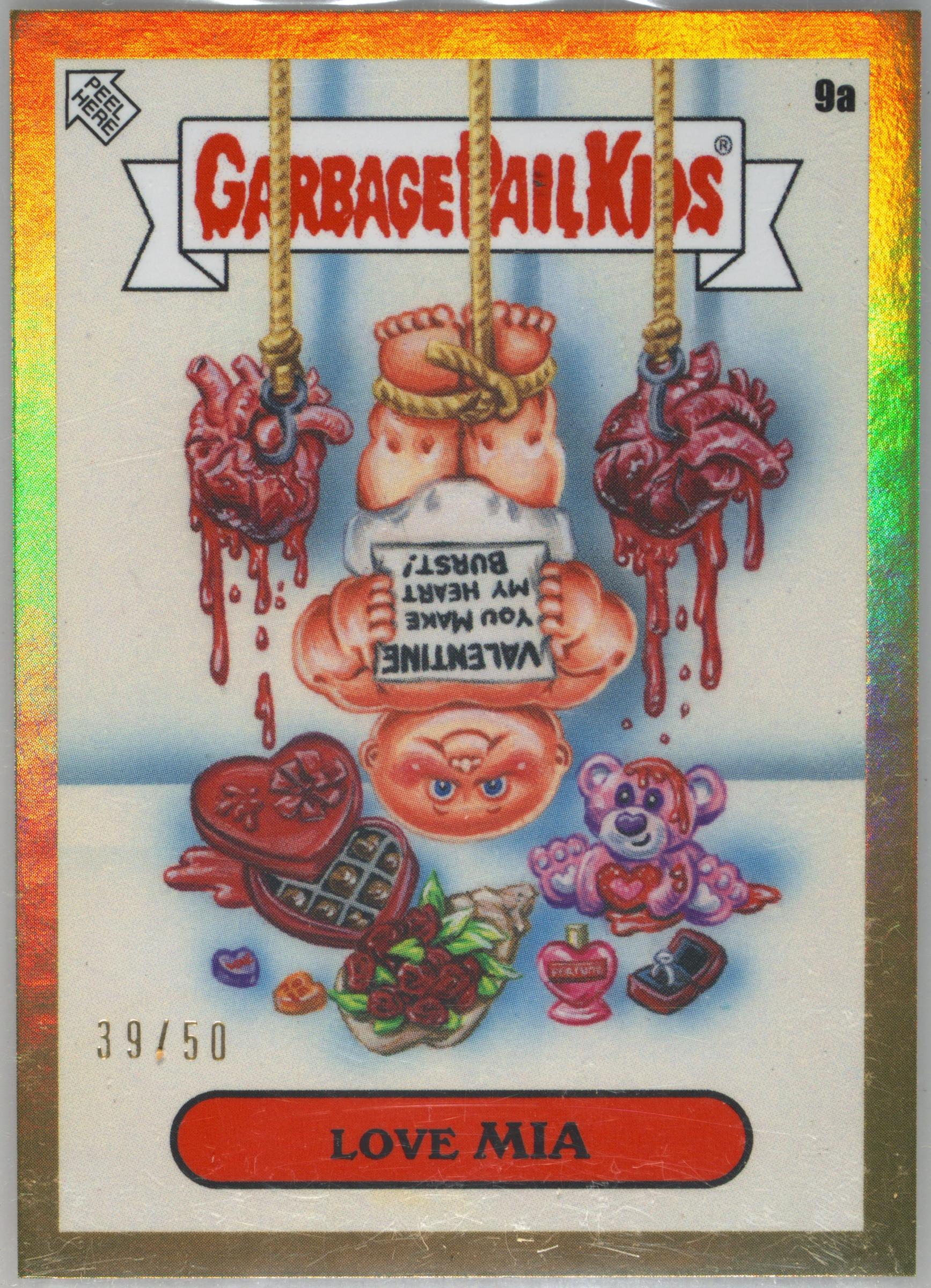2023 Topps Garbage Pail Kids Valentine'S Day Is Canceled Gold Foil #9a Love Mia front