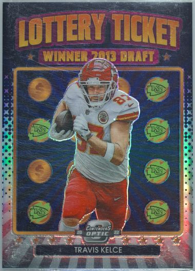 Travis Kelce hotsell Optic Contenders 2021 Panini #76/99 Winning Ticket