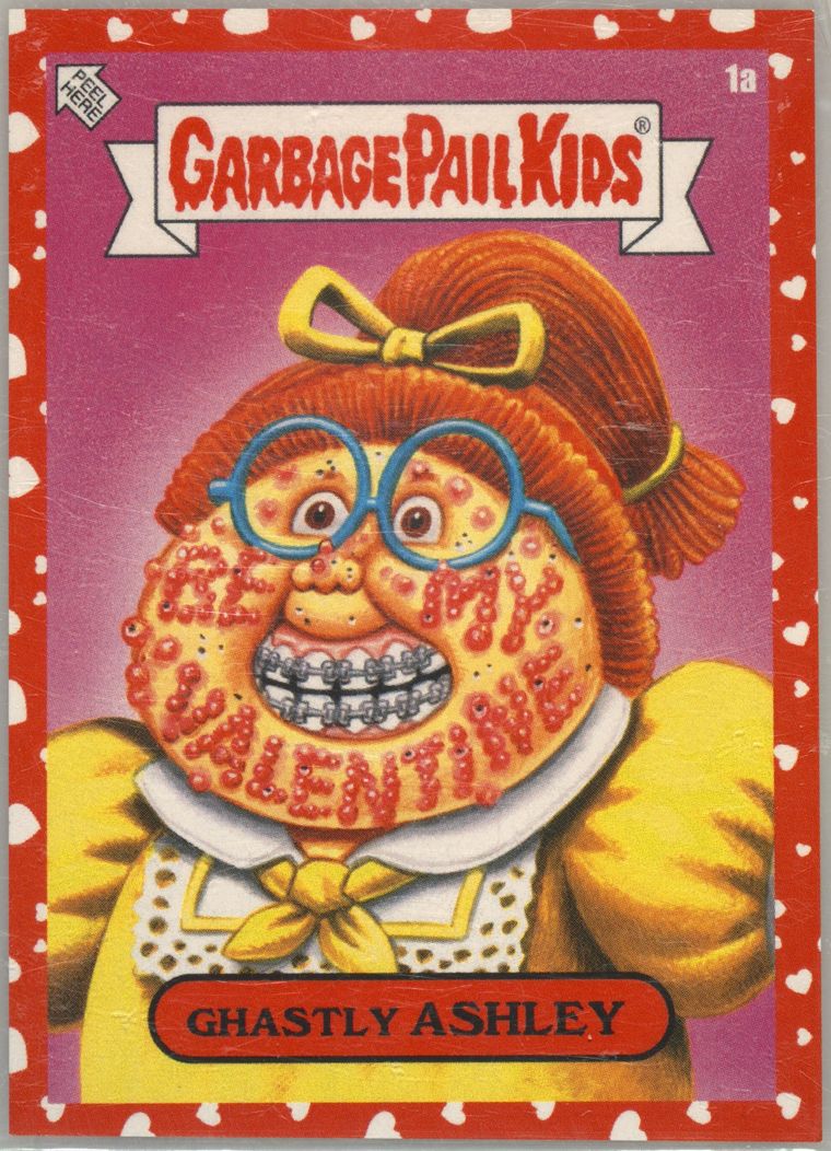 2021 Topps Garbage Pail Kids Funny Valentines Red Hearts #1a Ghastly Ashley front