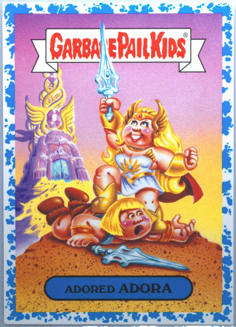 2018 Topps Garbage Pail Kids Series 1 80'S Cartoons Stickers Spit #2B Adored Adora front