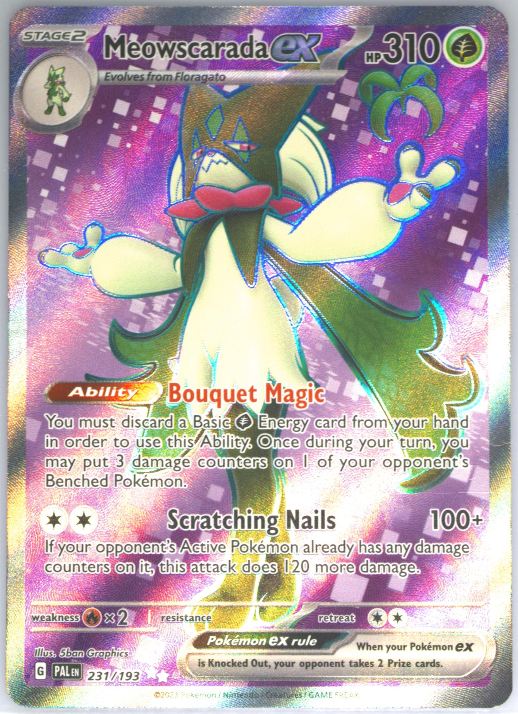 ポケモンカードゲーム 2023 Meowscarada ex PSA10 sar Pokemon Graded: Meowscarada ex 256/193 Paldea Evolved (2023) SIR