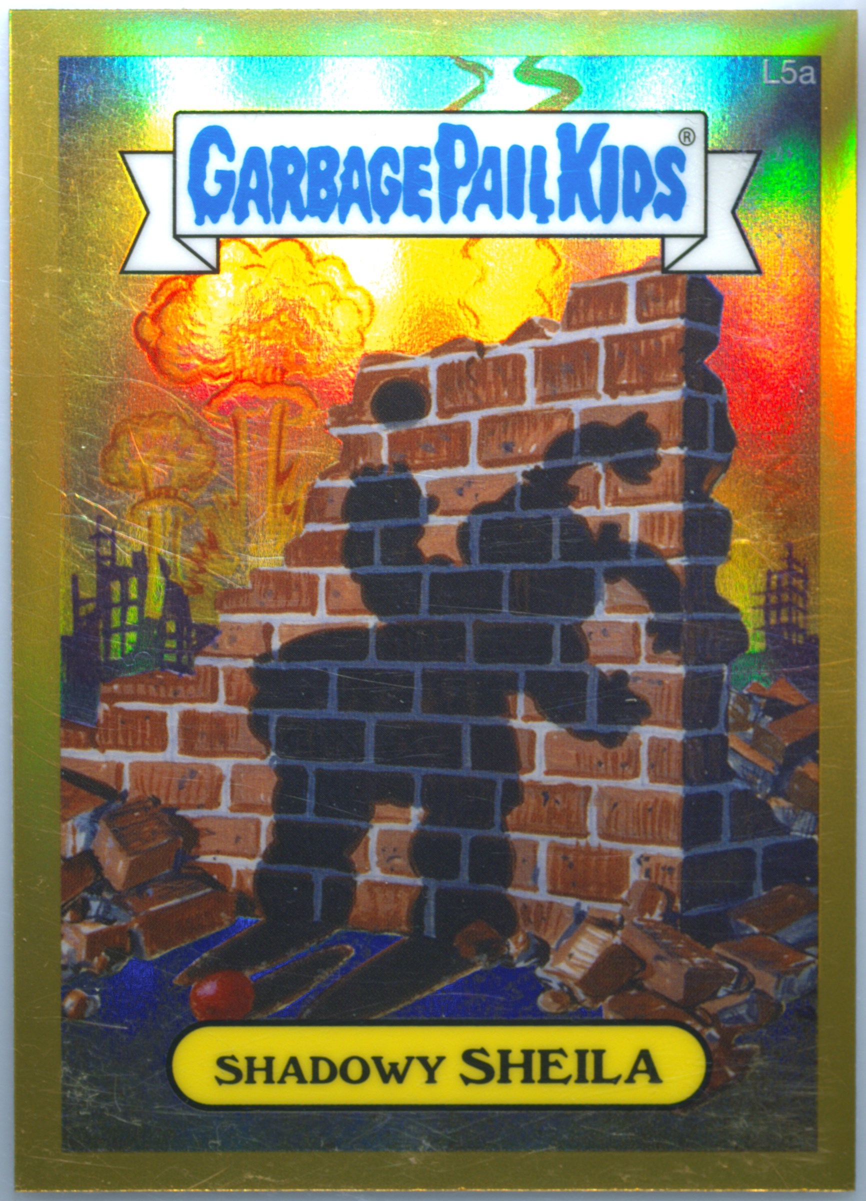 2013 Topps Garbage Pail Kids Chrome Series 1-Lost Gpk Gold Refractor #L5a Shadowy Sheila front