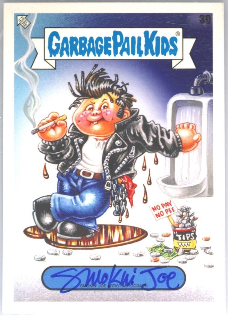 2020 Topps Garbage Pail Kids Late To School Artist Autograph #39b Smokin' Joe front