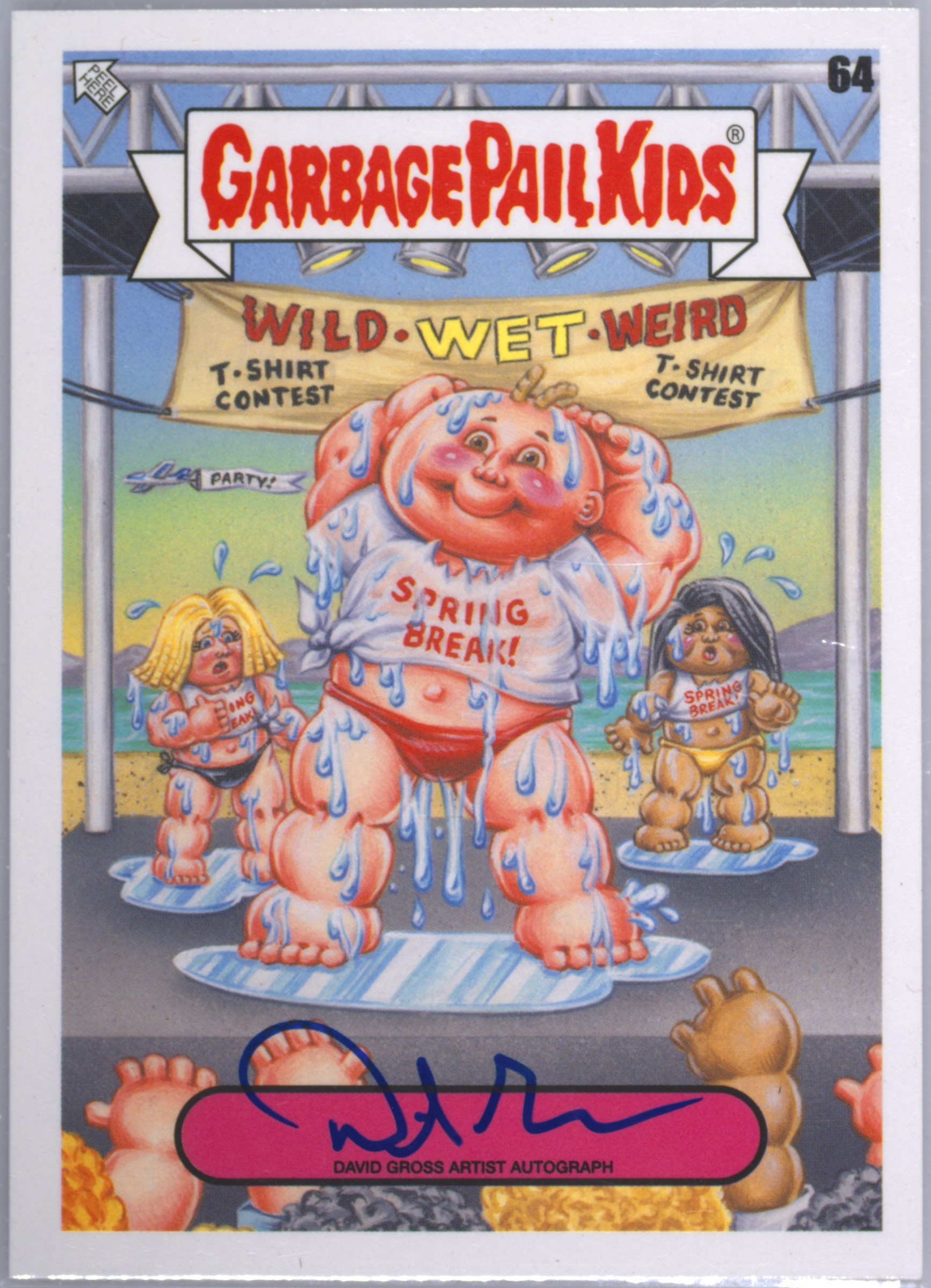 2023 Topps Garbage Pail Kids Go On Vacation Artist Autograph #64 David Gross front