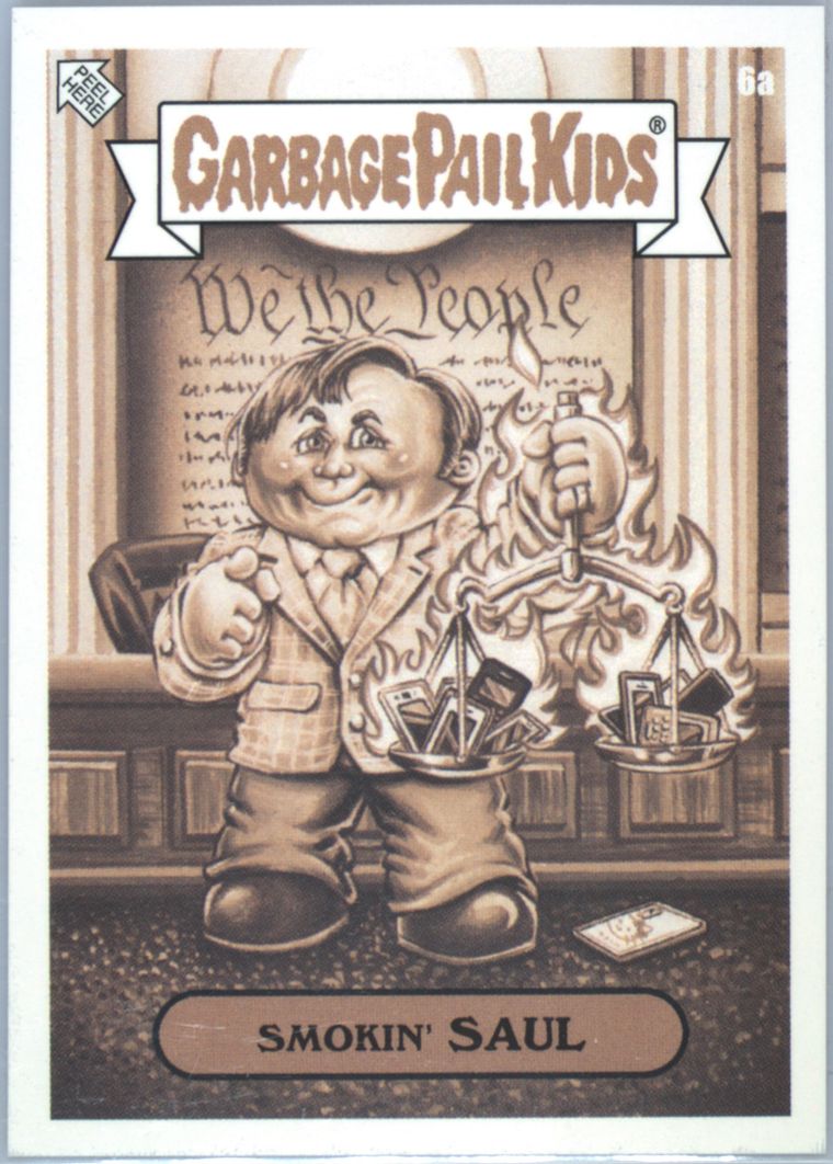 2023 Topps Garbage Pail Kids Prime Slime Trashy Tv Sepia #6a Smokin' Saul front
