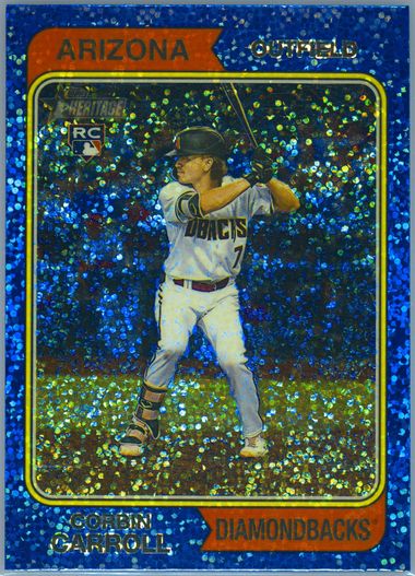 2023 Topps Heritage Chrome Corbin Carroll Blue Speckle Refractor RC shops #209