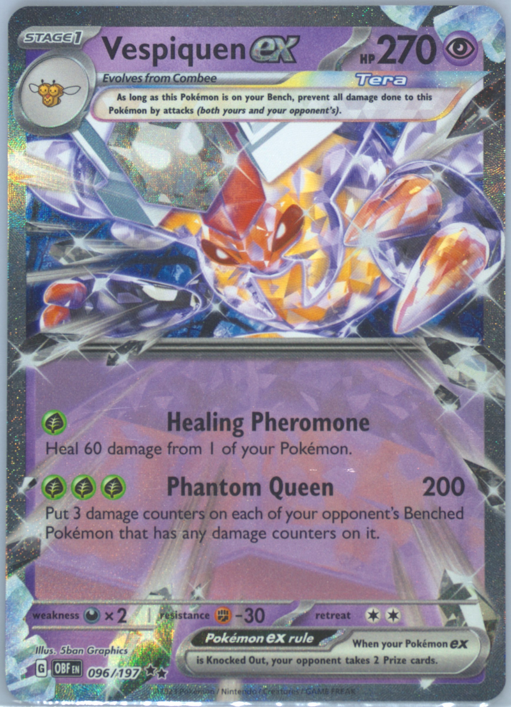 vespiquen pokemon card 212/197 Vespiquen Ex