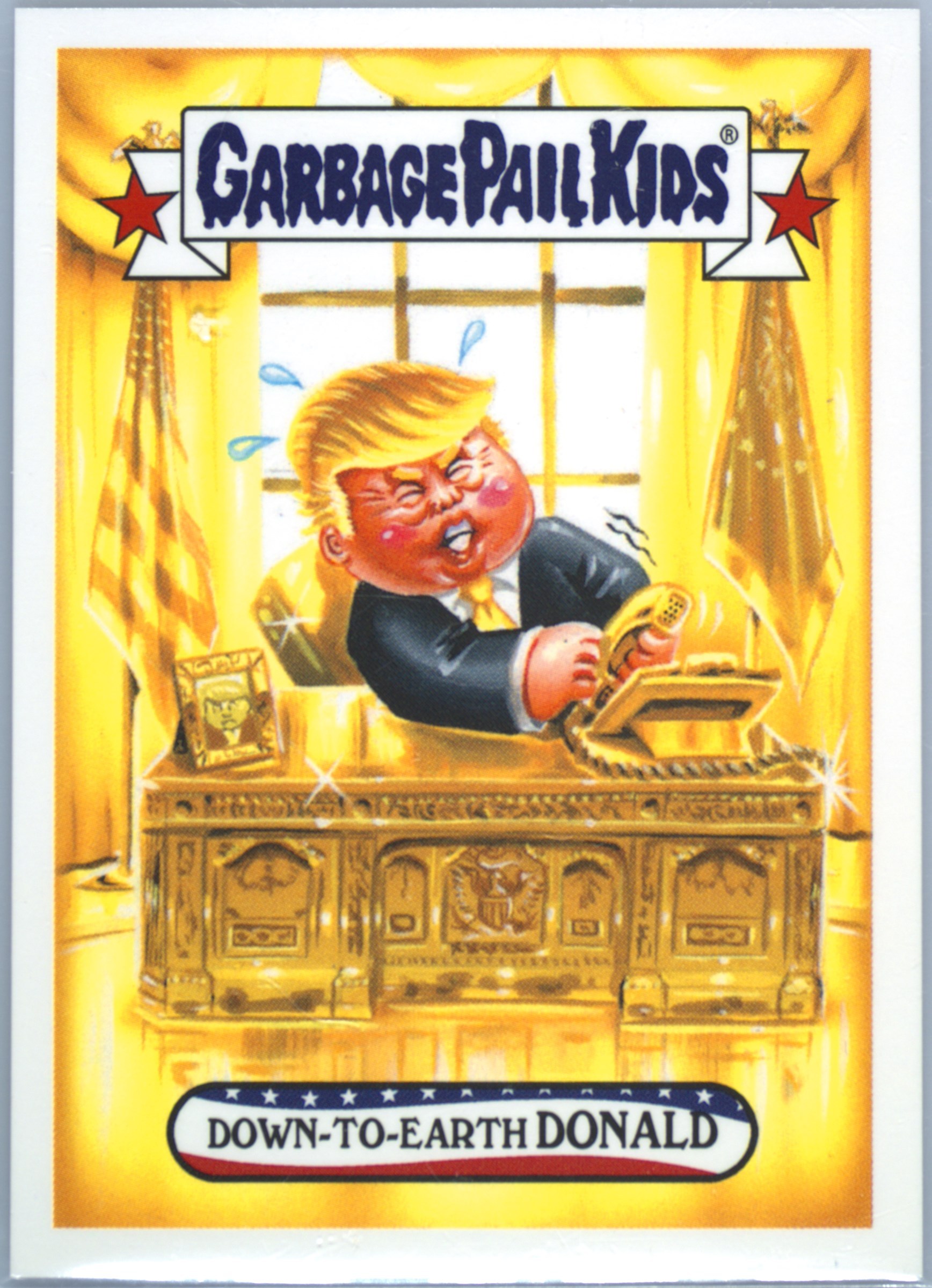 2017 Topps Garbage Pail Kids Trumpocracy The First 100 Days #31 Down-To-Earth Donald front