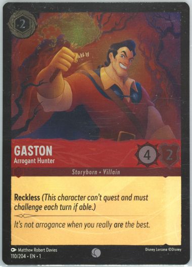 Auction Prices Realized Tcg Cards 2023 DISNEY LORCANA EN 1-THE FIRST CHAPTER  Gaston - Arrogant Hunter