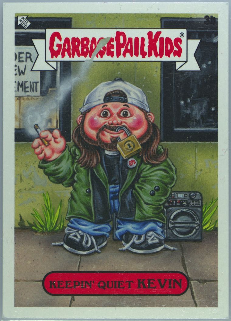 2023 Topps Garbage Pail Kids X View Askew #3b Keepin' Quiet Kevin front