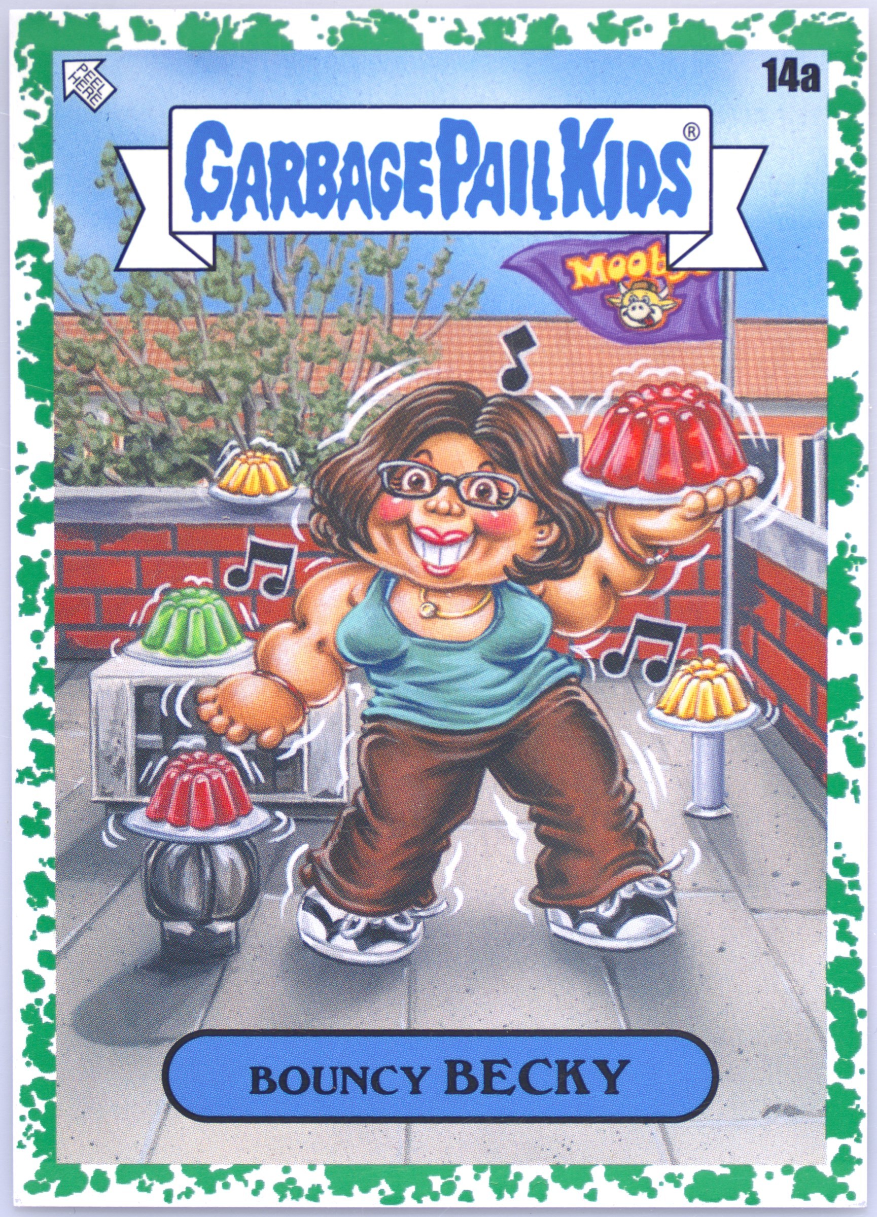 2023 Topps Garbage Pail Kids X View Askew Green #14a Bouncy Becky front