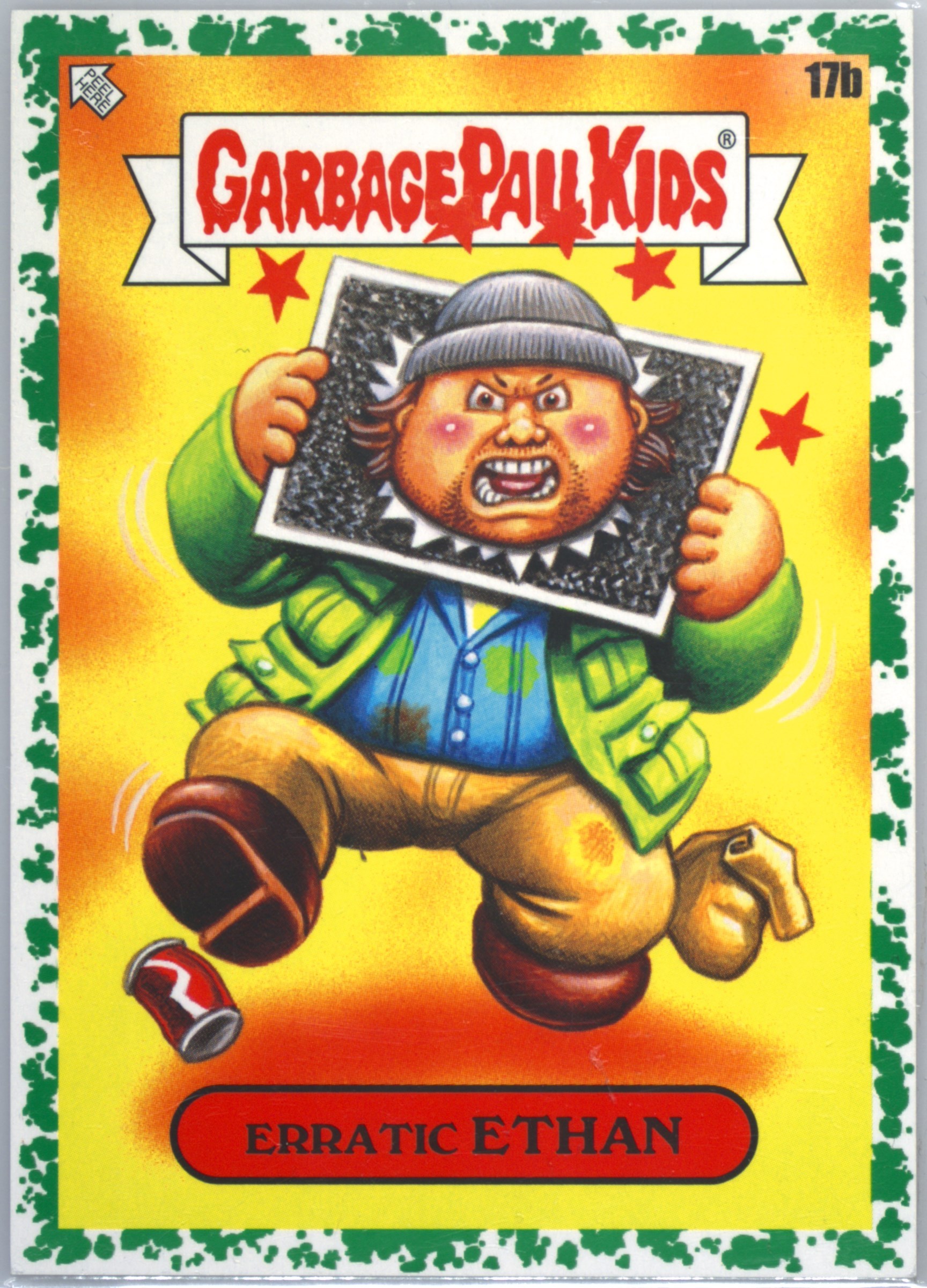 2023 Topps Garbage Pail Kids X View Askew Green #17b Erratic Ethan front