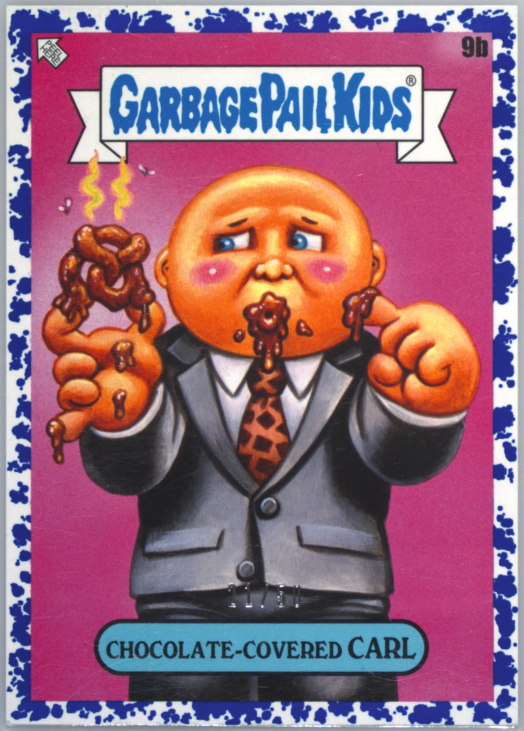 2023 Topps Garbage Pail Kids X View Askew Blue #9b Chocolate-Covered Carl front