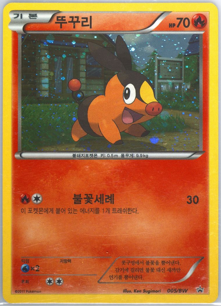 Tepig-Holo - Black Star Promo - Pokemon Korean card