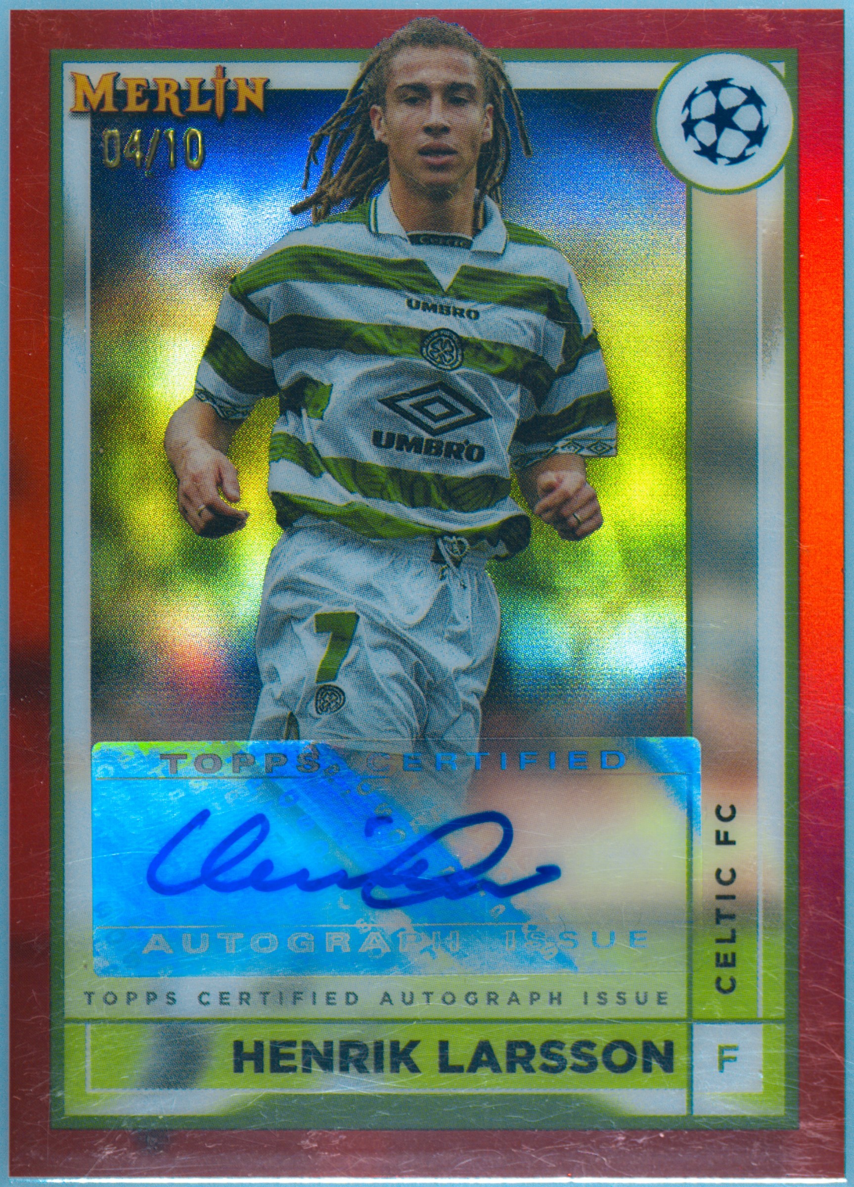 世界10枚限定！07/10！Topps LARSSON ラーション 直筆サイン Spec Details