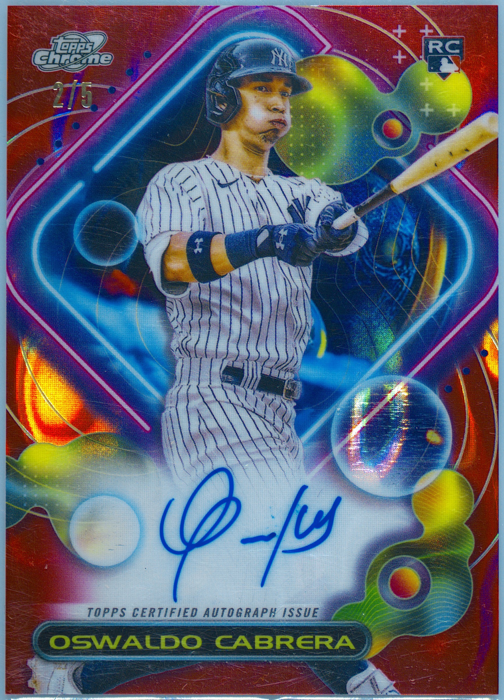 NY スーパールーキー！Oswaldo Cabrera 直筆サインカード Spec Details