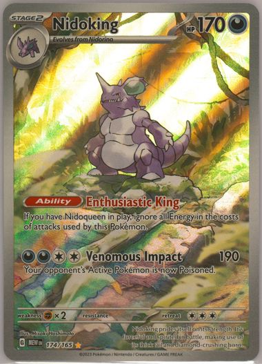 PSA 10 GEM MINT Nidoking AR 174/165 SV2a Japanese Pokemon