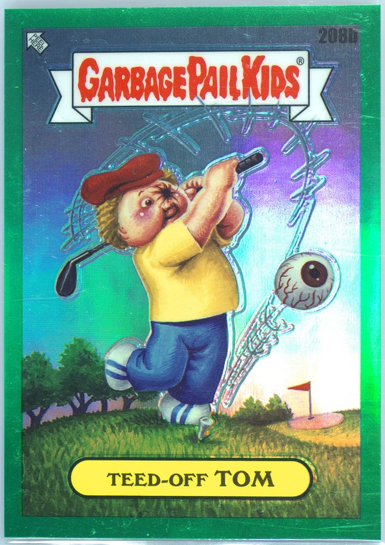1986 Topps Garbage Pail Kids Original Series 6 Green #208b Teed-Off Tom front