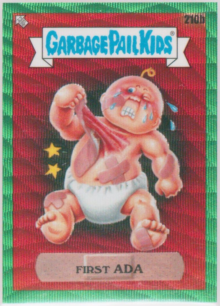 1986 Topps Garbage Pail Kids Original Series 6 Green Wave #210b First Ada front