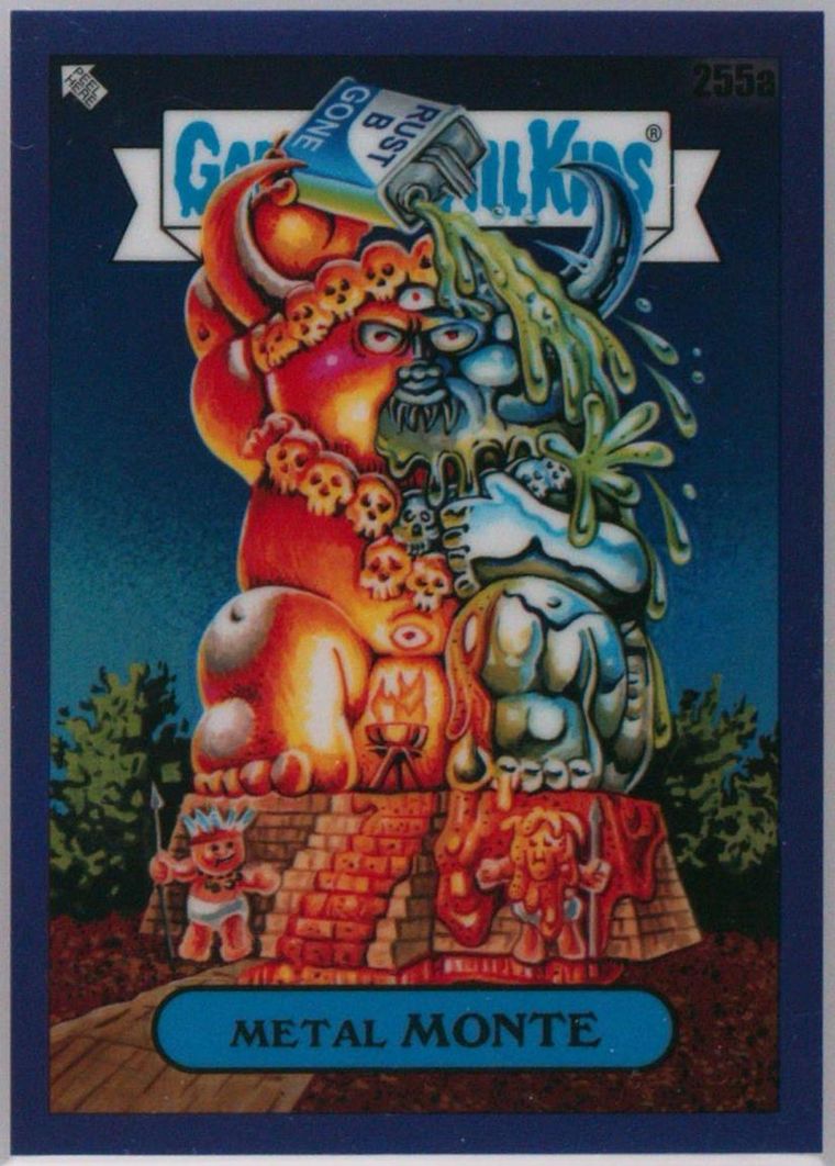 2021 Topps Garbage Pail Kids Sapphire Edition Purple #255a Metal Monte front