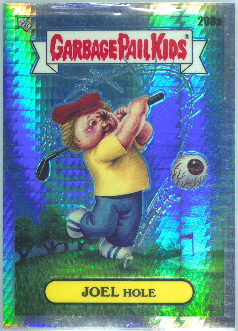 1986 Topps Garbage Pail Kids Original Series 6 Prism #208a Joel Hole front