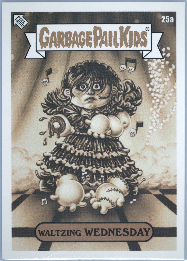 2023 Topps Garbage Pail Kids Prime Slime Trashy TV Sepia #25a Waltzing Wednesday front