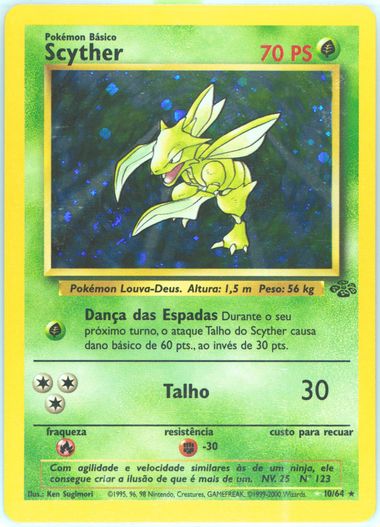 Auction Prices Realized Tcg Cards 2000 POKEMON PORTUGUESE JUNGLE Scyther -Holo