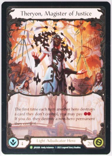 Auction Prices Realized Tcg Cards 2023 FLESH AND BLOOD PROMO Theryon,  Magister Of Justice