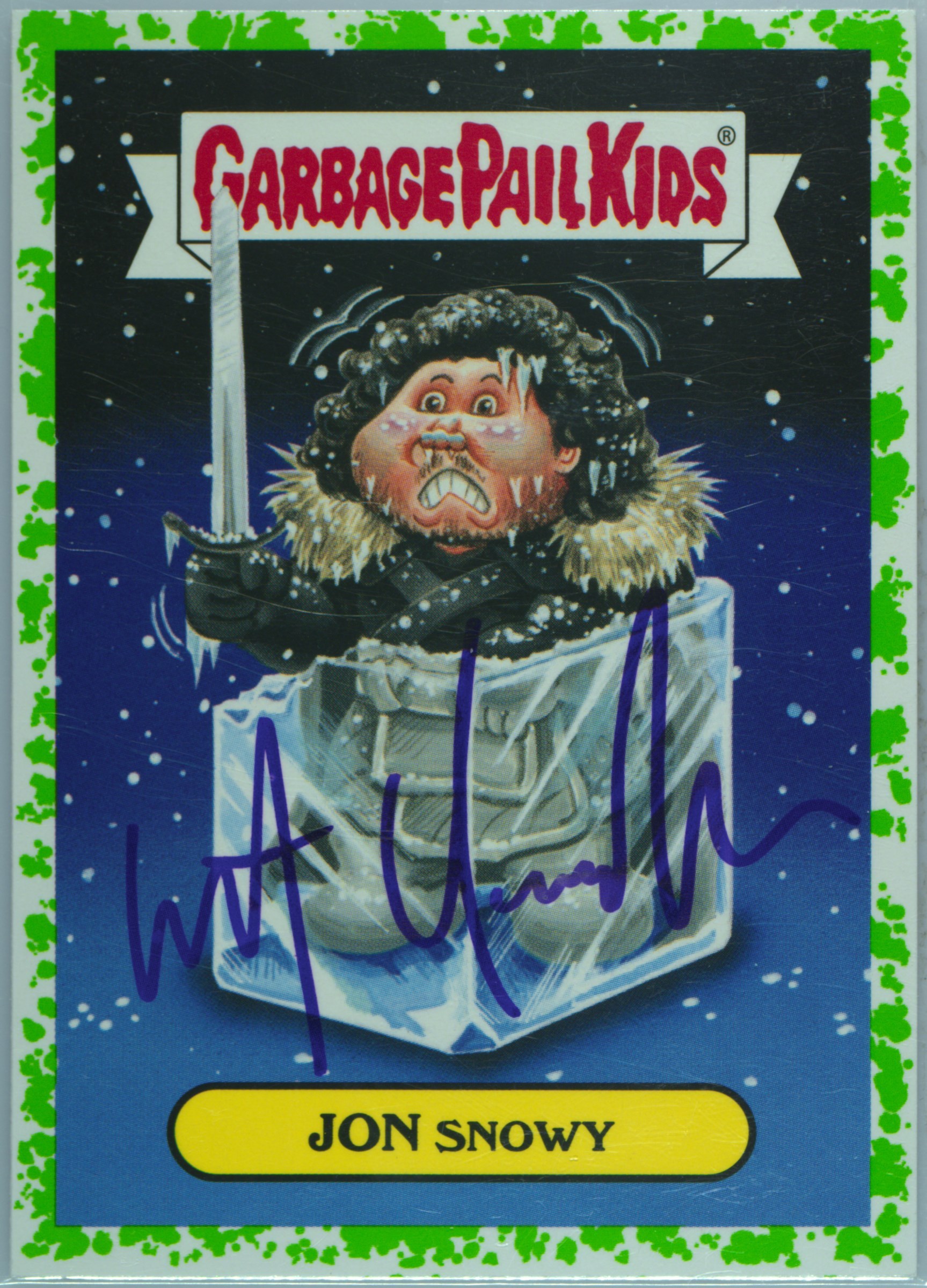 2016 Topps Garbage Pail Kids Trashy Tv Sci-Fi Tv Series Sticker Puke #1a Jon Snowy front