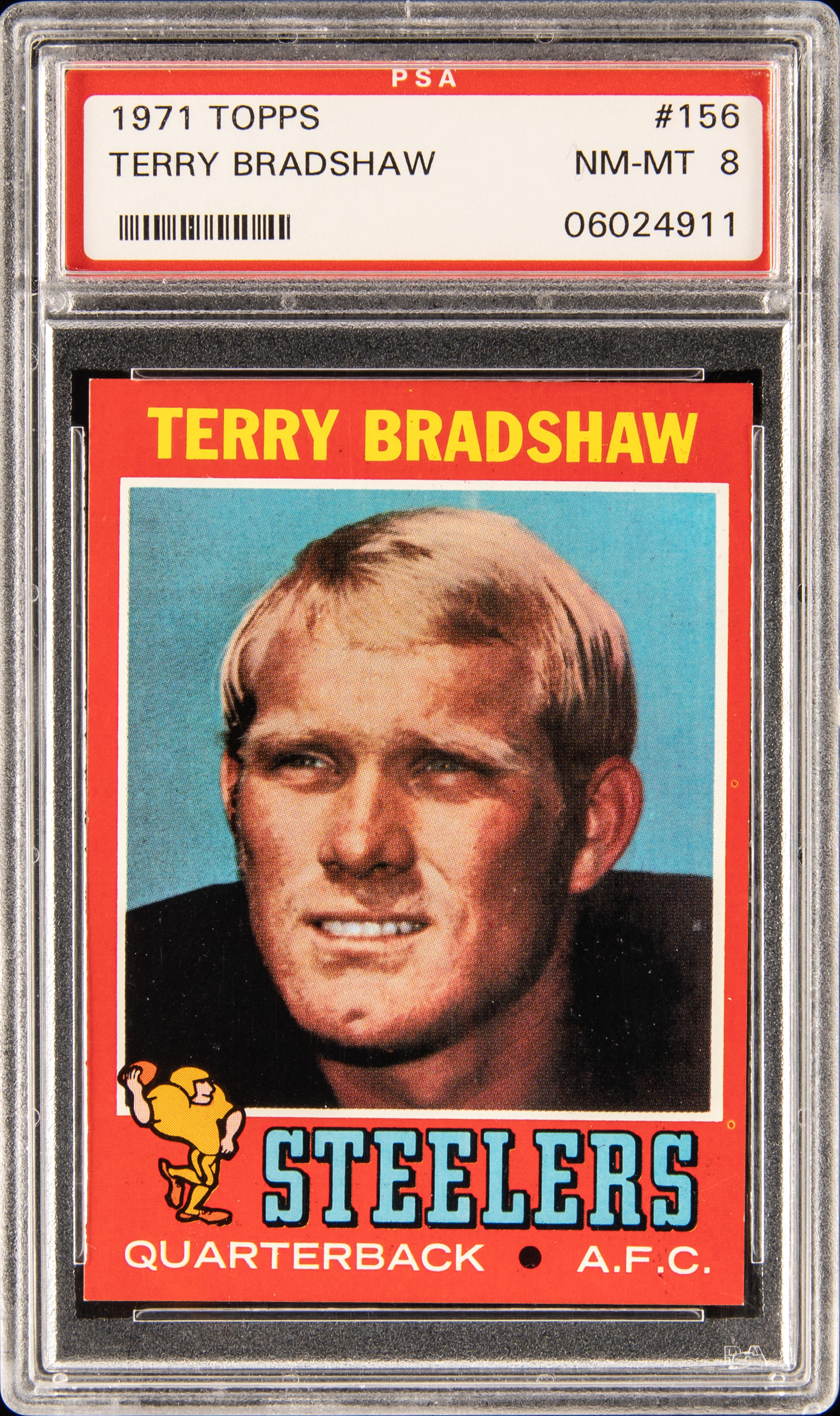 1971 Topps #156 Terry Bradshaw Rookie Card – PSA NM-MT 8
