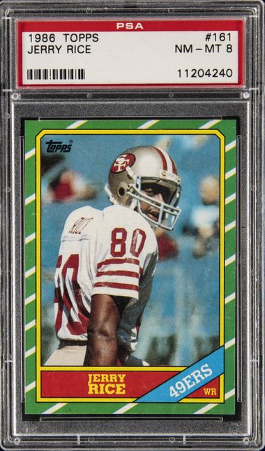 1986 Topps Football #161 Jerry Rice San Francisco 49ers Rookie Football  Card Nm