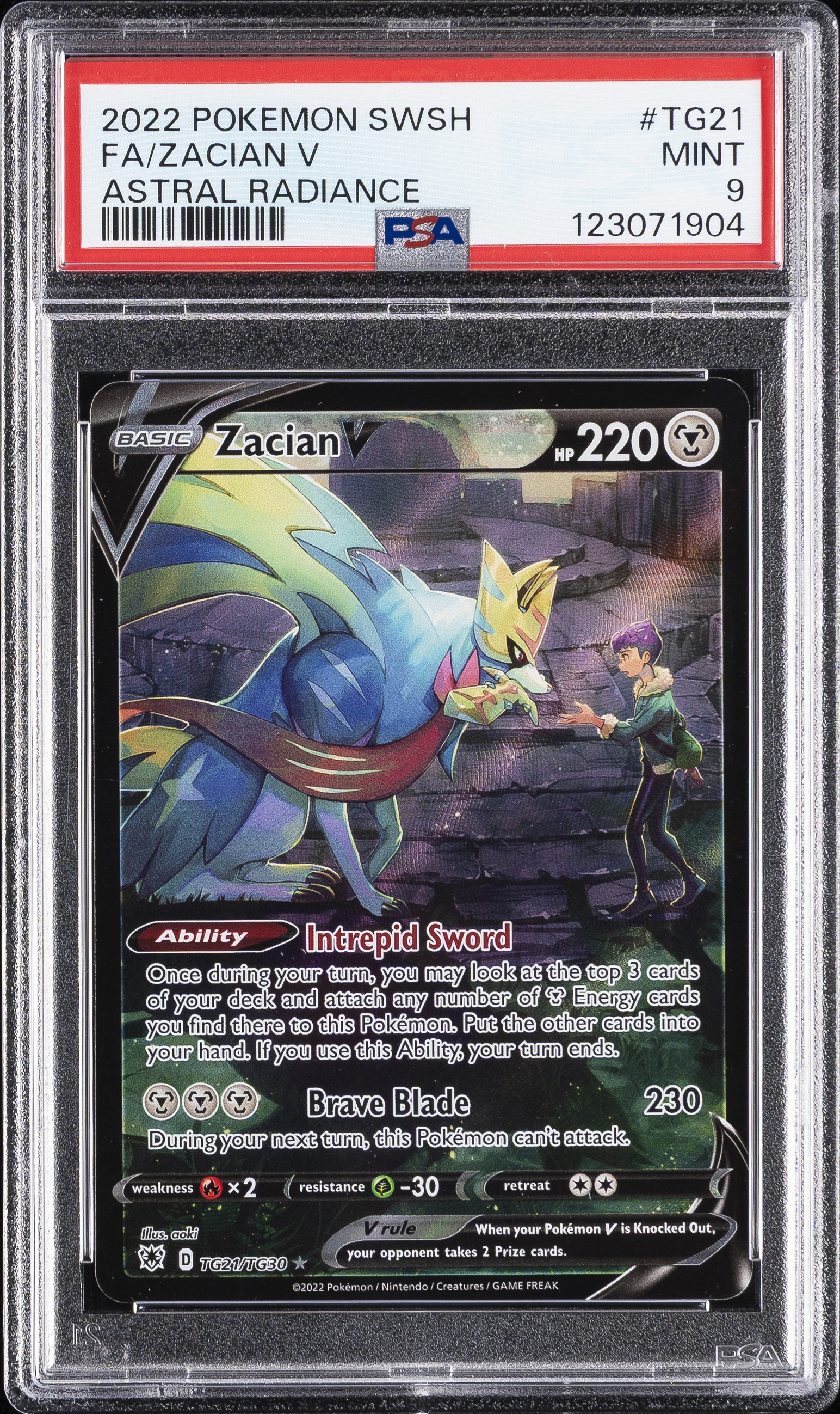 2022 #Tg21 Full Art/Zacian V PSA 9 Sword & Shield Astral Radiance Pokemon