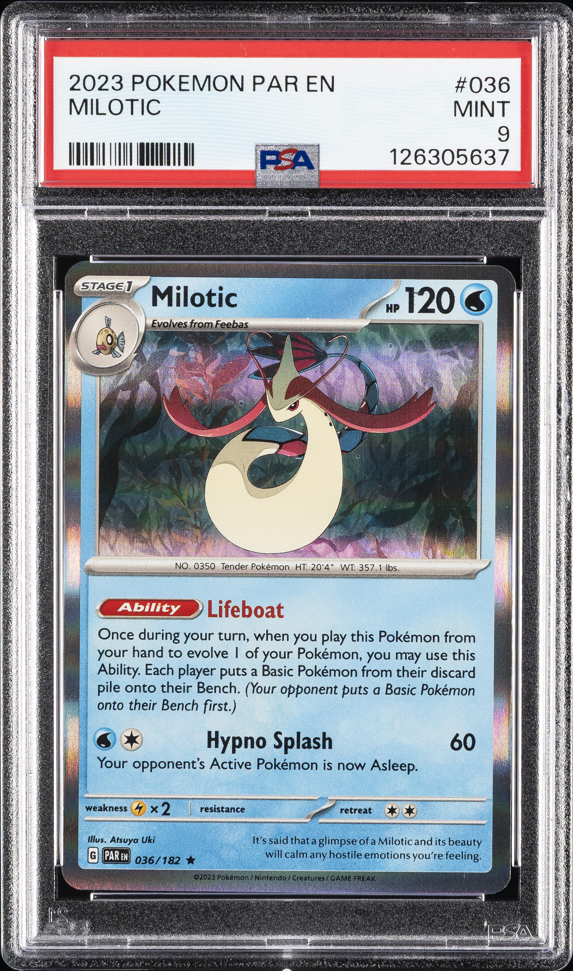 2023 #036 Milotic PSA 9 Par EN-Paradox Rift Pokemon