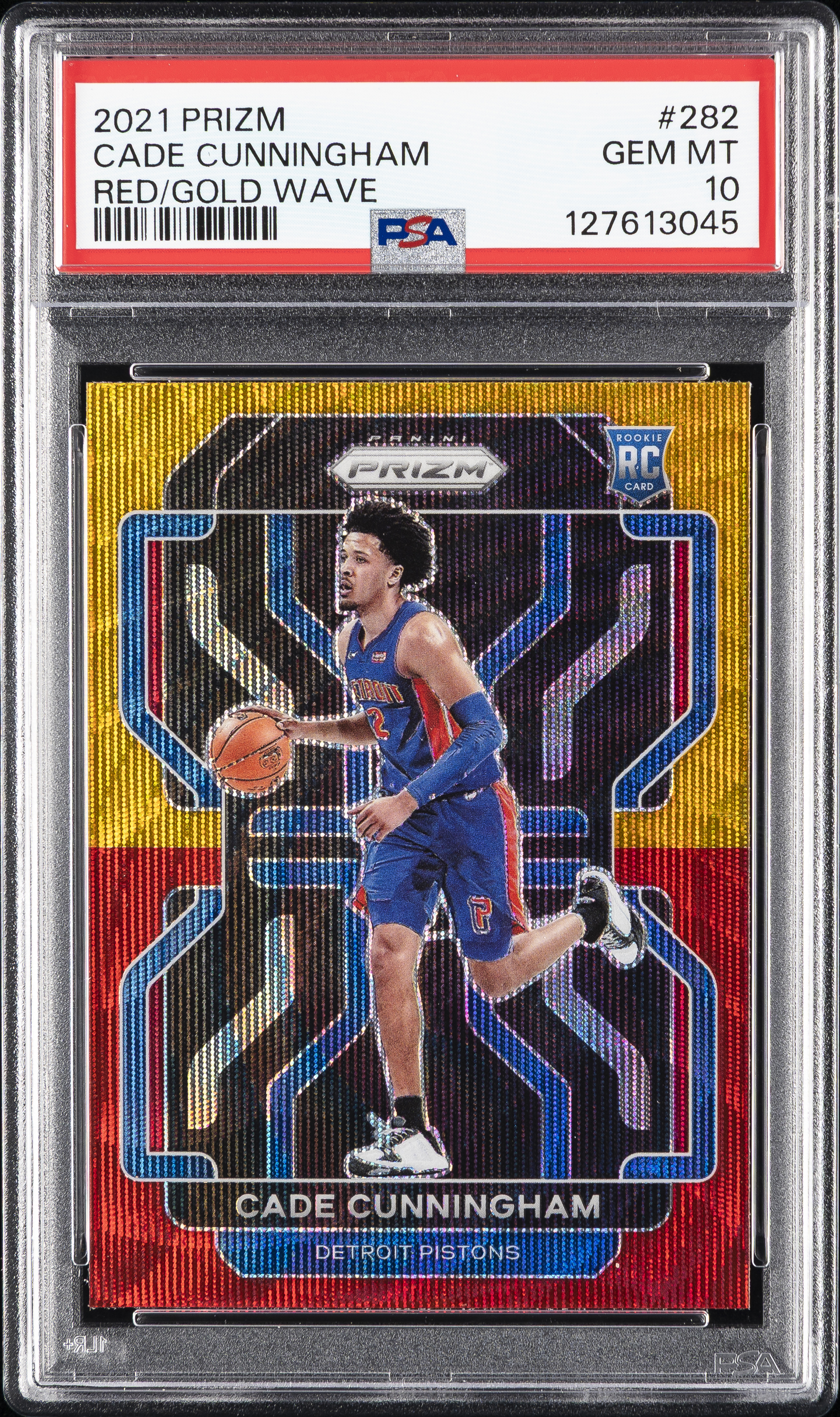 2021 PANINI PRIZM RED/GOLD WAVE #282 CADE CUNNINGHAM PSA 10